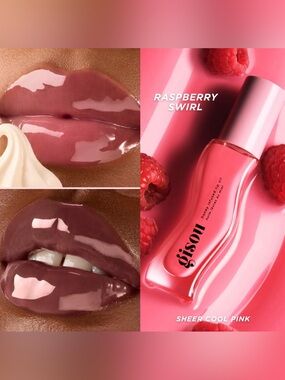 Gisou Honey Infused Lip Oil • Raspberry Swirl Hydrating Gloss • Brand New in Box